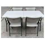5 FT Lifetime Folding Table & Chairs