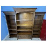 7 FT 3 Piece Lighted Wooden Bookcase
