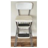 Vintage Cosco Chrome & Vinyl Step Stool Chair