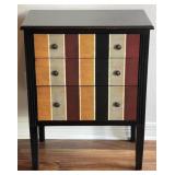Multi Color 3 Drawer Nightstand