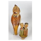 Vintage Carved Wood Mechanical Bottle Stoppers