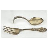 Antique Sterling Child's Spoon & Fork