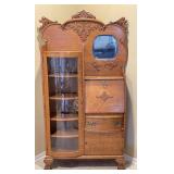 Antique Side by Side Secretary & Curio Cabinet