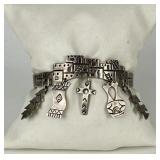 Signed Navajo Sterling Storyteller Cuff Bracelet
