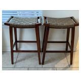Counter Height Stools W/ Leather Style Seats