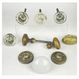 Vintage Glass, Brass & Porcelain Door Knobs