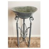 Wrought Iron Stand w/ Painted Metal Bowl
