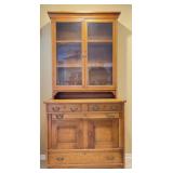 8 FT Antique Two Piece Stepback Cabinet