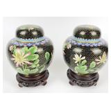 Vintage Cloisonne Ginger Jars on Stands