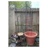 Plastic Pots, Metal Trellis, Shepard Hooks & More