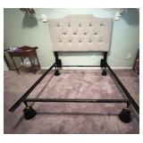 Queen Upholstered Button Tufted Headboard & Rails