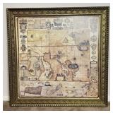Antique Style Framed Map