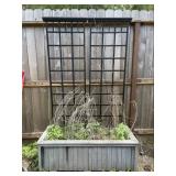 Wood Raised Garden Bed & Metal Trellis