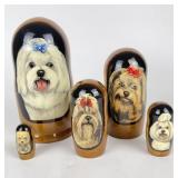 Russian Made Maltese Dog Matryoshka
