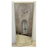 Postmodern 1980s Art Deco Pendulum Mirror Clock