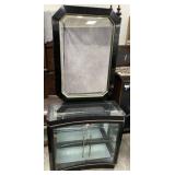 Black Lacquer Display Cabinet w/ Coordinating