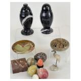 Decorative Stone Lidded Urns, Eggs & More