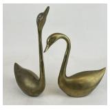 Vintage Brass Swan Figurines