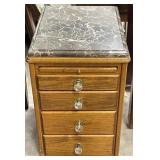 4 Drawer Solid Wood Side Table