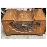 Ornate Hand Carved Camphor Wooden Chest