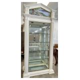 Custom Made Stained Glass Lighted Display Cabinet