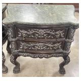 Dark Mahogany Rococo Style Nightstand