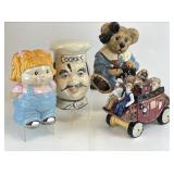 Cookie Jars - Chef, Boyds Bear, Wells Fargo & Girl