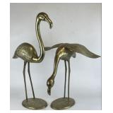 2.5 FT Mid Century Brass Flamingo Sculptures