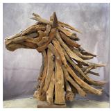 3 FT Handcrafted Driftwood Horse Head Sculpture