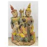 Hand Carved Burmese Wood Statue
