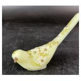 Fenton Hand Painted Uranium Custard Bird Figurine