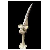 5 FT Art Deco Life Sized Wood Parrot Sculpture