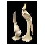 3.5 FT Art Deco Life Sized Wood Parrot Sculptures