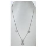 14 KT White Gold Station Necklace