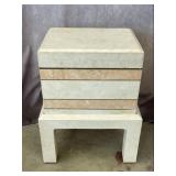 Maitland Smith Tessellated Stone Chest on Stand
