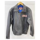 Black Leather Patriotic Jacket