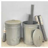 Galvanized Steel Trash Cans & Poultry Netting
