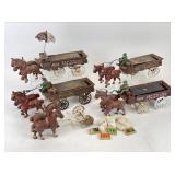 Vintage Style Cast Iron Horse Wagons