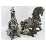 Decorative Chalkware Horse Sculptures