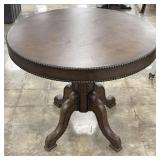 Traditional Pedestal Table w/ Leather Style Top