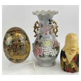 Asian Decor - Vase, Figurine & Egg