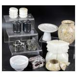 Carved Stone Vase, Bookends & More