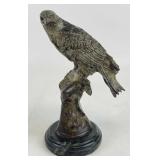 Stone Eagle Figurine on Green Marble Base