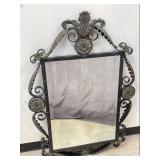 Wrought Iron & Bronze Beveled Mirror