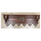 Wall Hung Wooden Coat Rack & Hat Shelf