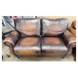 Brown Leather Love Seat