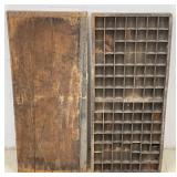 Antique Wood Letterpress Printers Type Case