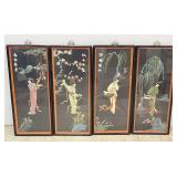 Asian Black Lacquer Wall Plaques