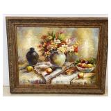 4 FT Still Life Oil on Canvas - Signed