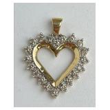 10 KT Yellow Gold Open Heart Pendant